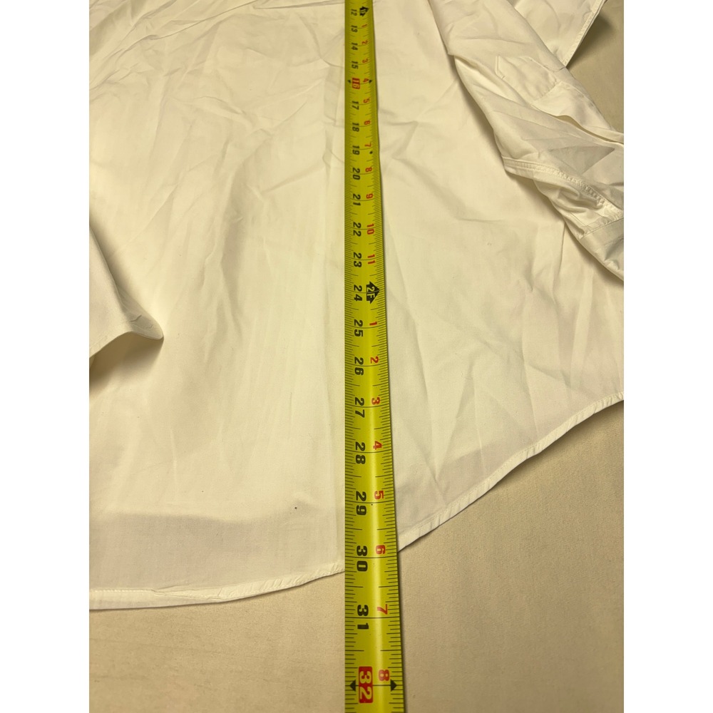 Vintage Saks Fifth Avenue White Pleated Tuxedo Shirt Men 15.5 Cotton French Cuff - Picture 7 of 9